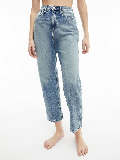 Calvin Klein Ruhák HU042846 | Calvin Klein High Rise Straight Női Farmernadrág Világos Kék
